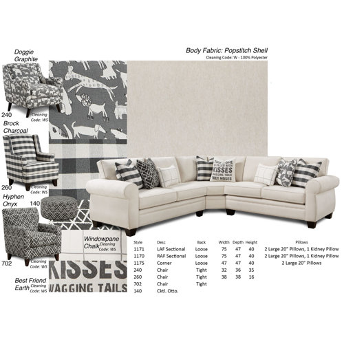 Darby Home Co Judsonia 3 Piece Upholstered Sectional Wayfair